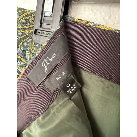 J. Crew No. 2 Pencil Skirt In Ornate Jungle Print Size 0 - Picture 6 of 7